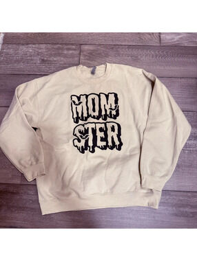 June and grey momster cream oversized crew neck